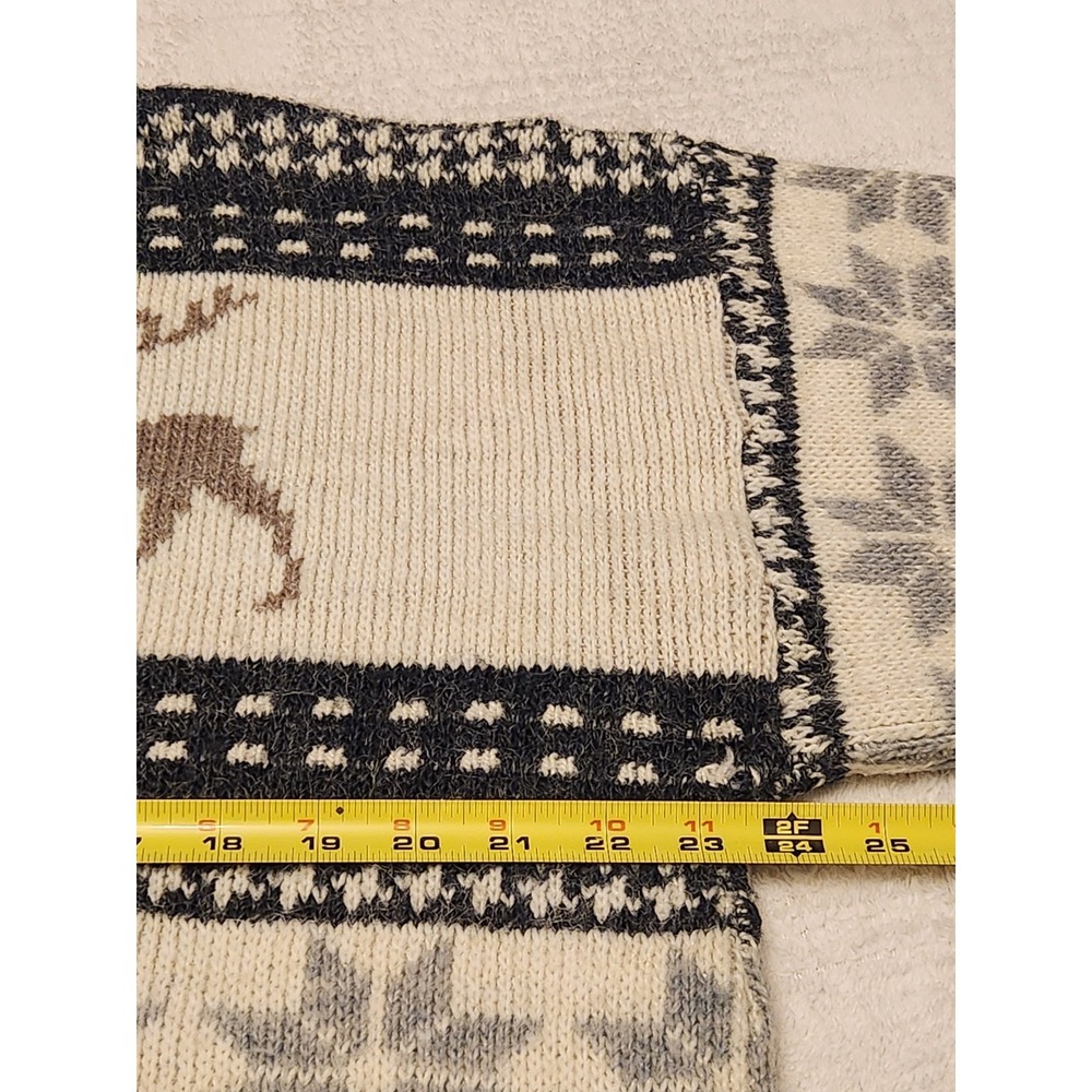 Vintage Jersild Holiday Sweater‎ Snowflakes Deer Size 3XL Unisex Tan Brown Cream - Picture 6 of 9